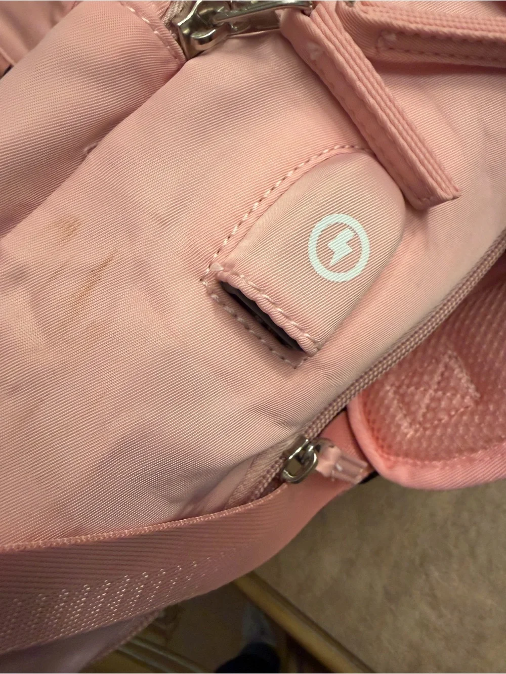 Large Pink Diaper Bag Backpack USB Charging Port Insulated Bottle Pocket Travel